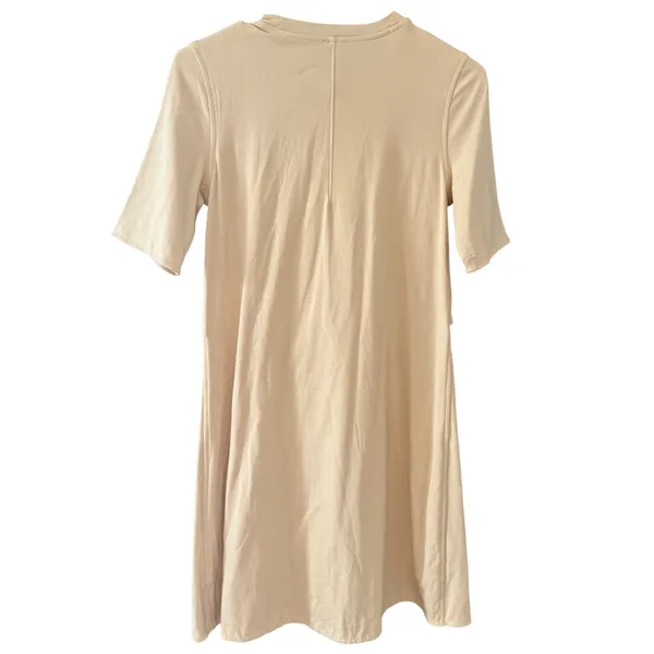 Lululemon Tie‎ Front Short Sleeve Pima Cotton Mini Dress Butter Yellow 2 Preppy - Image 4