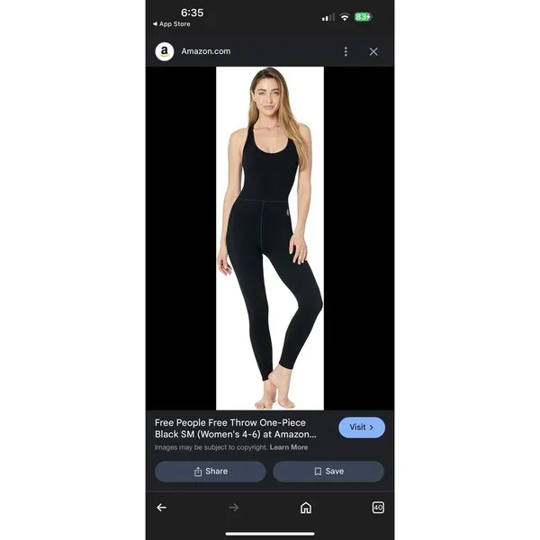 Free People Movement Free Throw One Piece | Size Small Black Ribbed, Logo Nwt - Image 3