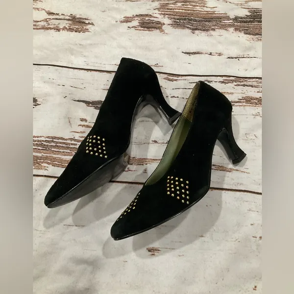 Vintage Ellemenno Leather Sherry Black Pumps‎ - Image 2