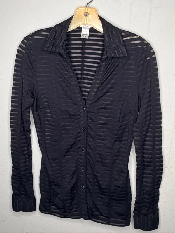 Cache Black Sheer Blouse - Image 7