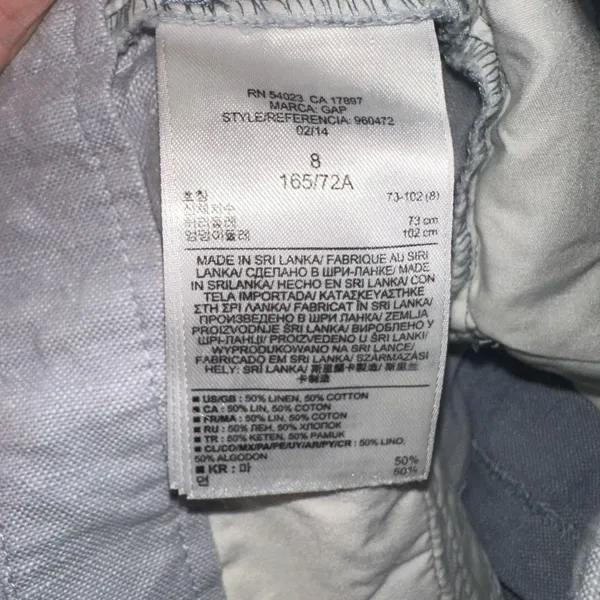 Gap khaki blue front linen cotton flat front size 8 shorts - Image 2