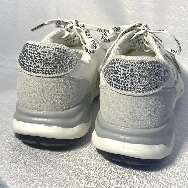 Vintage Havana s "1954" Silver Glitter White Rhinestone Sneakers women sz 7.5 - Image 4