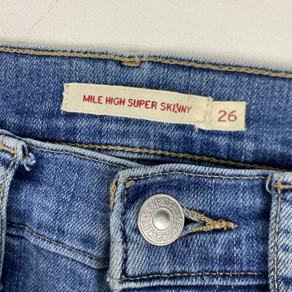Levi's Mile High Super Skinny Jeans Womens 26 Blue‎ Medium Wash High Rise Denim - Image 4