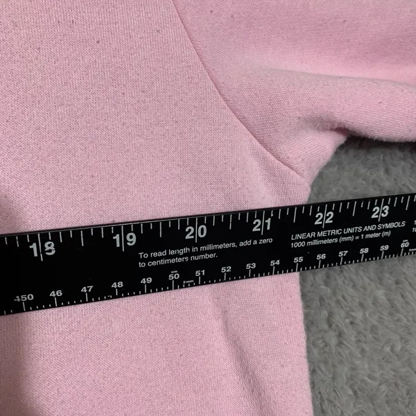 Hello Kitty Sweatshirt Womens‎ Medium Pink Chenille Patch Sanrio Pullover Fleece - Image 5