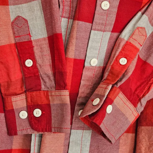 Harley-Davidson Red Plaid Flannel Eagle Graphic Button Down Shirt XL Unisex - Image 7
