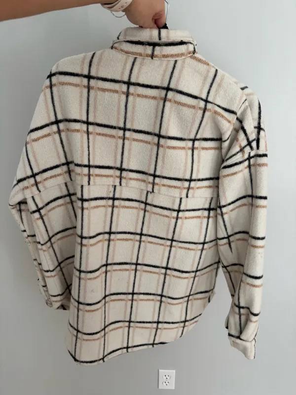 Plaid jacket Tan Size M/L - Image 2