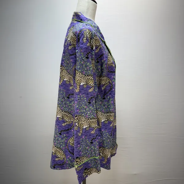 PrintFresh Long Pajama Set Size L‎ Purple Bagheera Leopard Print Organic Cotton - Image 6