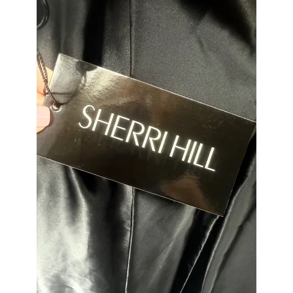 NWT Sherri Hill 51588 Black Halter Ball Gown Beaded Waist Dress Size 4 $598 - Image 5