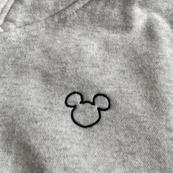 4/$20 H&M Disney Mickey Mouse Hoodie Light Gray Slim Fit - Image 2