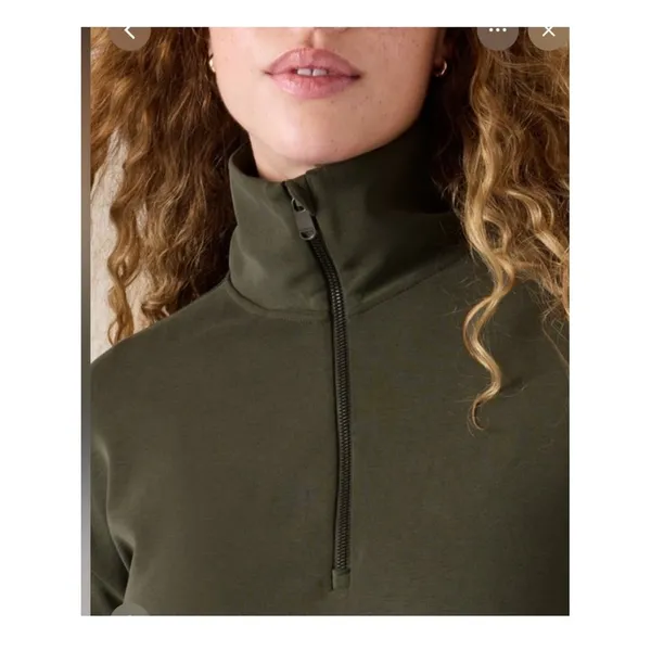 Athleta Seasoft 1/2 Zip Pullover Women's XS Green Cozy‎ Athleisure - Image 12
