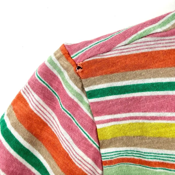 Loft Size Large Striped Multicolor Short Sleeve T-Shirt Tee Top Shirt Blouse - Image 3