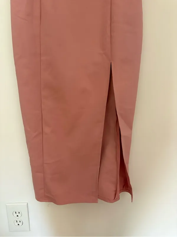 Hello Molly Chic Square Neck Midi Dress in Dusty Pink Musk Size Medium 6 NWT - Image 10