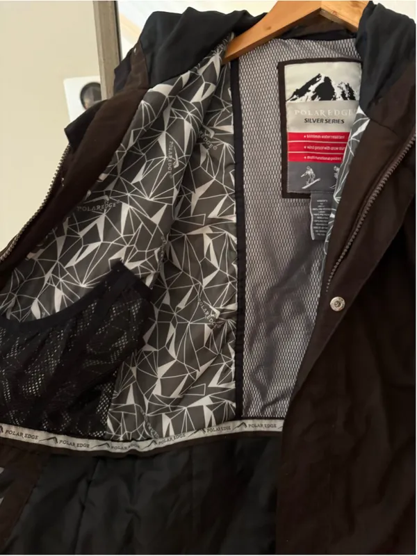 Women's Polar Edge Ski Snow Jacket Medium Brown Black - Image 3