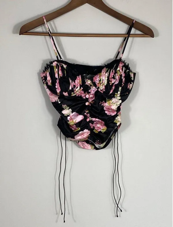 For Love & Lemons Skivvies Melrose Corset Crop Top – Size Small - Image 3