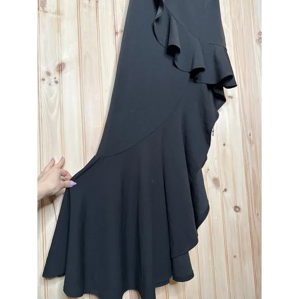 NWT Lulus Dramatic Persona Black One-Shoulder Ruffled Maxi Dress Holiday Party M - Image 5