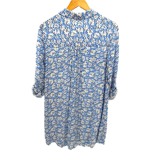 LILLY PULITZER Natalie Cover-Up Shirtdress Blue White Daisy Floral Dress S - Image 7