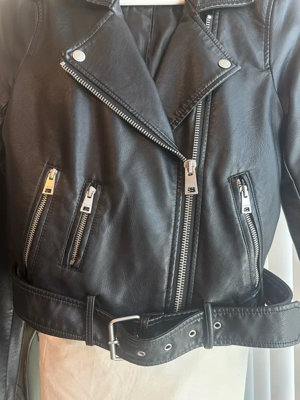Levi’s Women Biker Leather Faux Jacket Black XS - Image 2