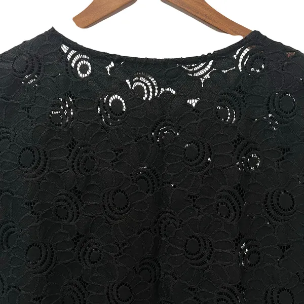 Loft Black Lace Short Sleeve Shirt Top Size Medium - Image 5