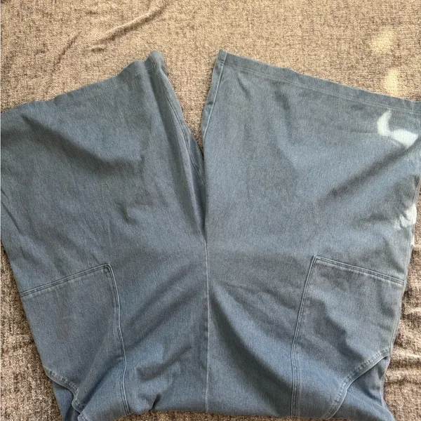 Plus Size Blue Denim Jumpsuit shorts Overalls Size L - Image 5