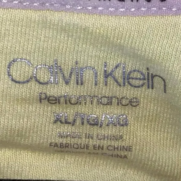Calvin‎ Klein Performance Sweatshirt XL Distressed Yellow Athleisure Crewneck - Image 4