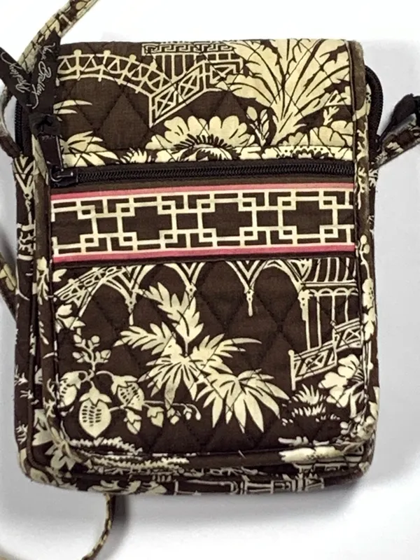 Vera Bradley Mini Hipster Crossbody Brown Imperial Toile Retired Quilted Bag - Image 4