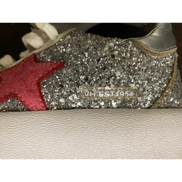 Vintage Havana Ream Sneakers White Glitter Pink Star Platform‎ Distressed 8.5 9 - Image 10