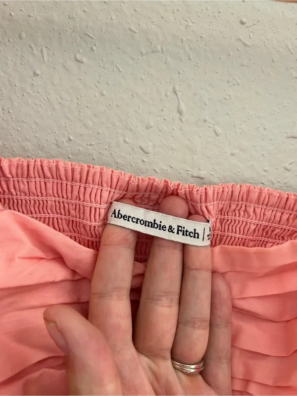 Abercrombie & Fitch Puff-Sleeve Square Neck Mini Dress in Blush Pink Preppy - Image 3