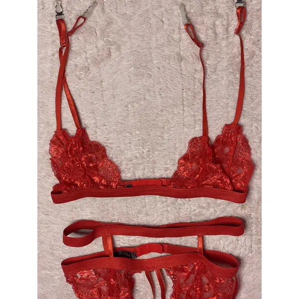 Avidlove Red Lace Lingerie Set‎ & Suspender Belt Small - Image 3