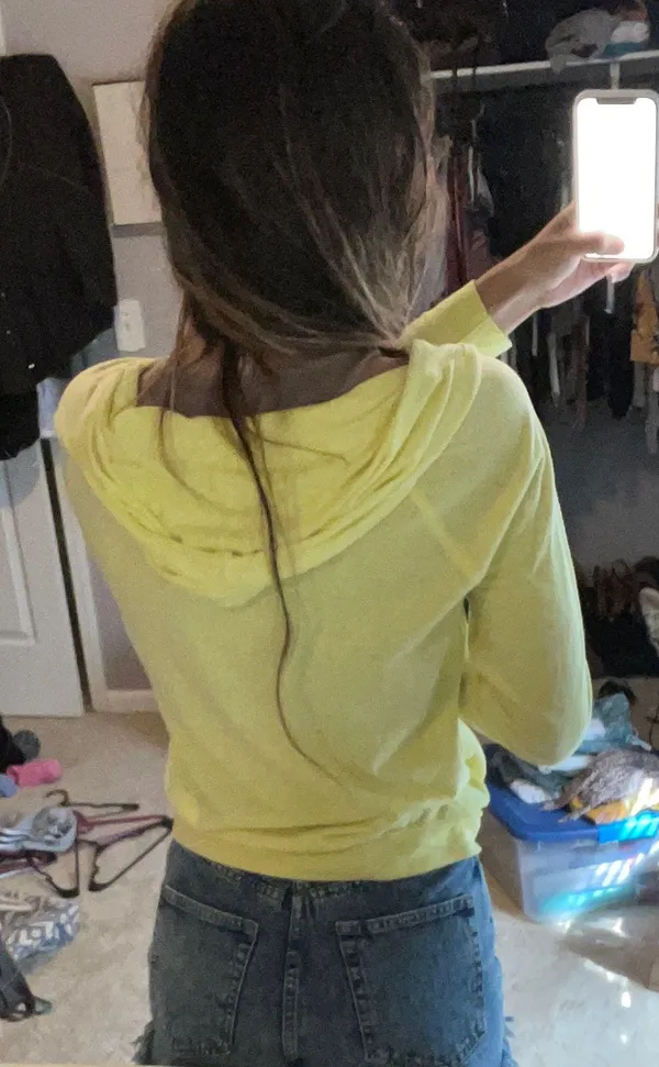 Yellow Lightweight Hoodie Size L - Image 2