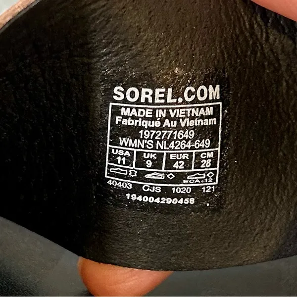 SOREL Ella II Slide Sandals Mauve Vapor Snake Print Leather Dual Strap Sz 11💛 - Image 10