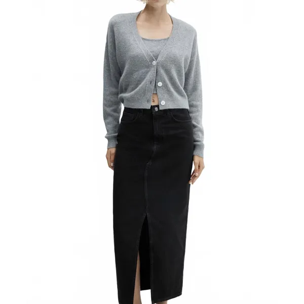 Mango Slit Denim Skirt NWT Matilda Black Wash Small - Image 4