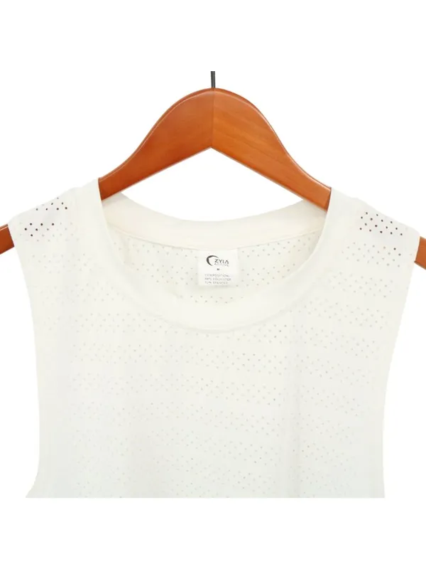 Zyia Active Women White Chill Perforated Athletic Tank Top M - Image 2