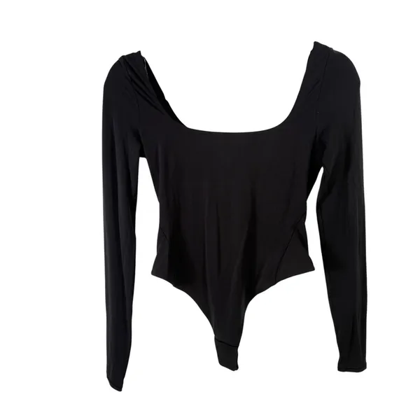 Lululemon Wundermost Nulu Square Neck Long Sleeve Bodysuit Black Womens Small‎ - Image 2