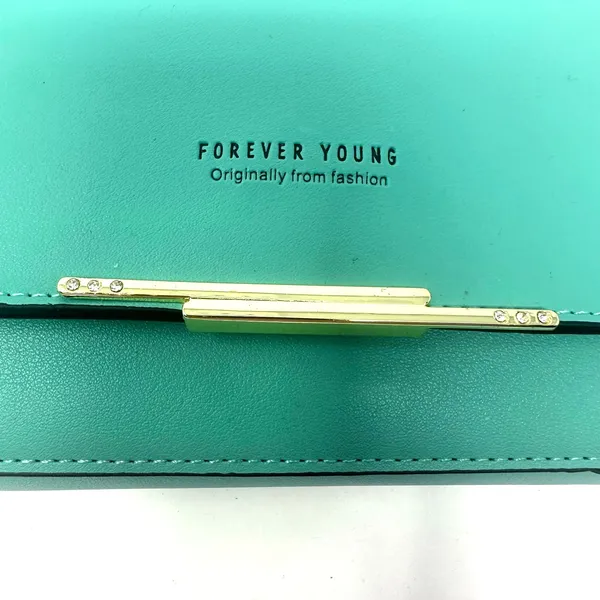 Forever‎ Young Bag Turquoise Magnetic Snap Wallet Phone Strap Small Zip Closure - Image 6