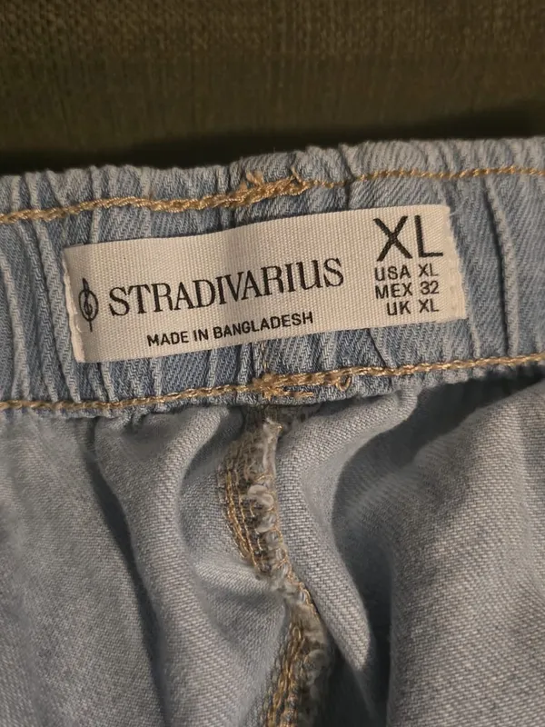stradivarius Light Blue Wide-Leg Drawstring Jeans - Image 11