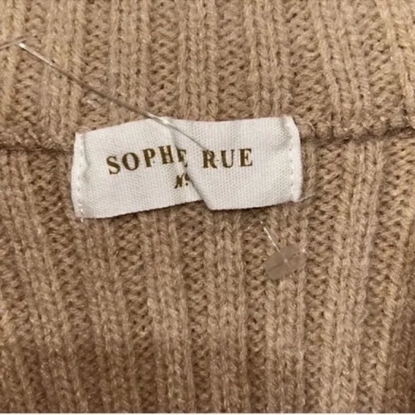 Sophie Rue Tan Mock Neck Ribbed
Sweater(Size Medium) - Image 7
