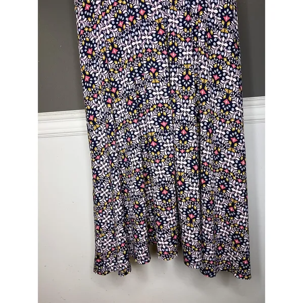 Le Lis Dress Womens Large Blue Floral Scoop Neck Jersey Maxi Sundress Casual - Image 10