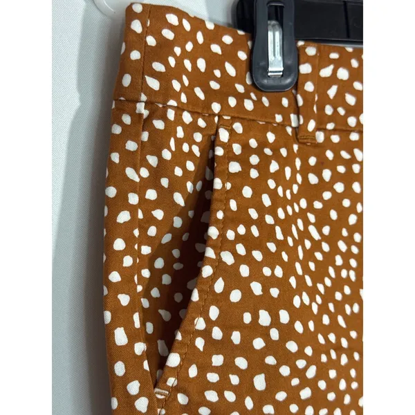 Ann Taylor LOFT Outlet Womens Rust Brown White Polka Dot Cotton Shorts Size 8‎ - Image 2
