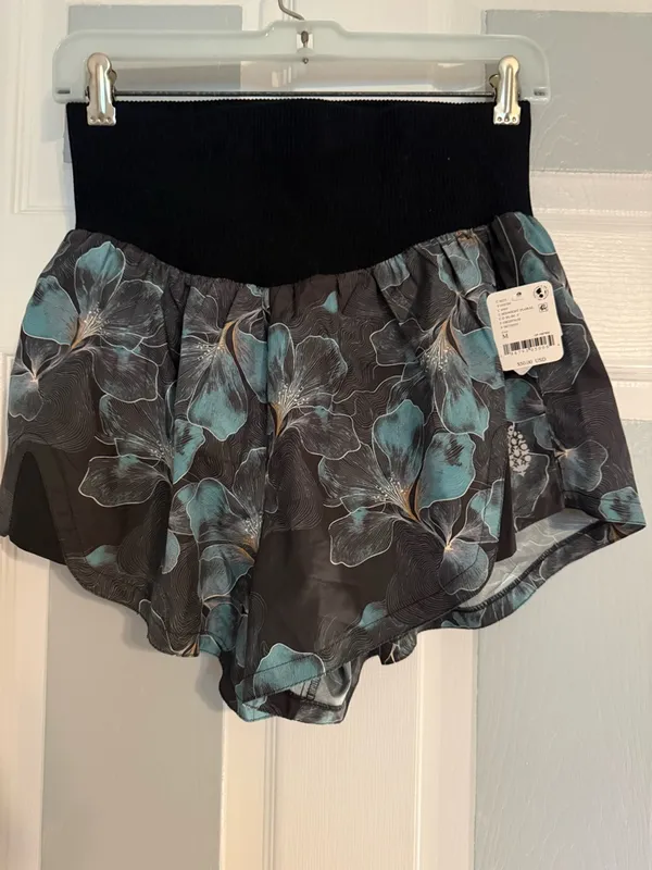 Free People Carpe Diem Floral Print Athletic Shorts - Image 4