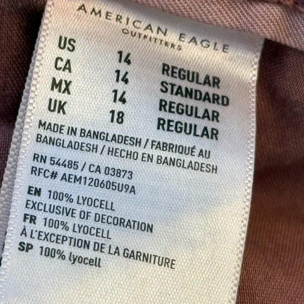 American Eagle pink paperbag waist relaxed fit pants - Image 4