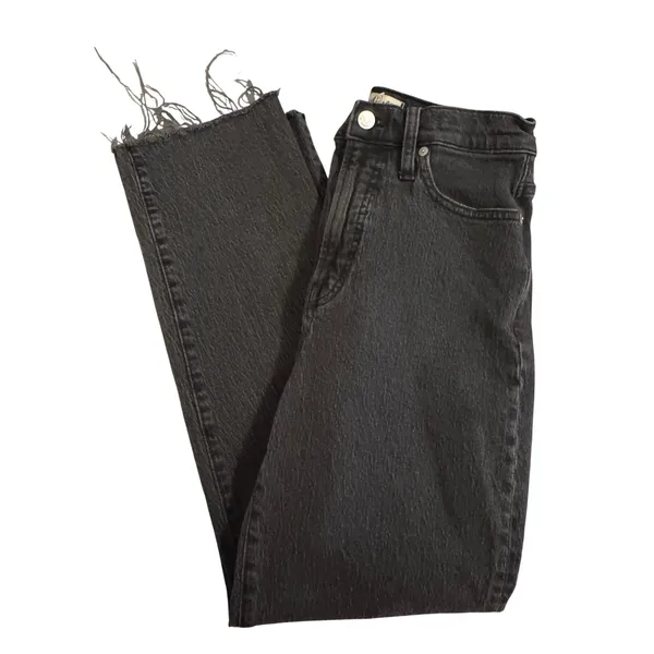 Madewell Perfect Vintage Straight Jeans Womens Black‎ High Rise Ankle 26 - Image 13