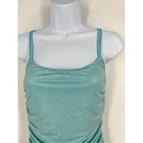 Vintage 90s Lucy in the‎ Sky Ruched Bodycon Mini Dress Blue Medium Party Club - Image 5