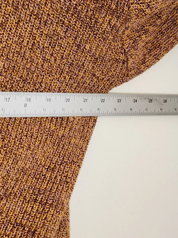 Daytrip Brown and Yellow Knit Cardigan Sweater Size Medium Flaw - Image 6