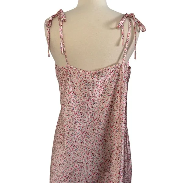 PRINCESS POLLY The Veronica Satin Floral Midi Dress Spaghetti Strap V Neck Sz 10 - Image 8