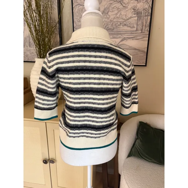 MAEVE NEW Anthropologie Collared Cropped Cardigan Sweater Cottage Knit‎ Size S - Image 4