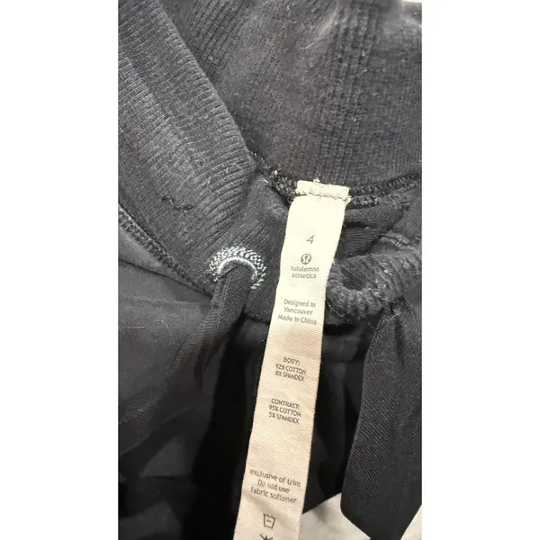 Lululemon Athletica Still Pant Black Wide Leg Cotton Yoga Lounge Size 4 - Image 4