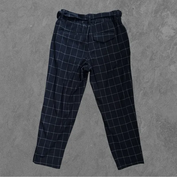 A NEW DAY | Blue Plaid D-Ring Belted Ankle Trousers Pants Size 6 - Image 3