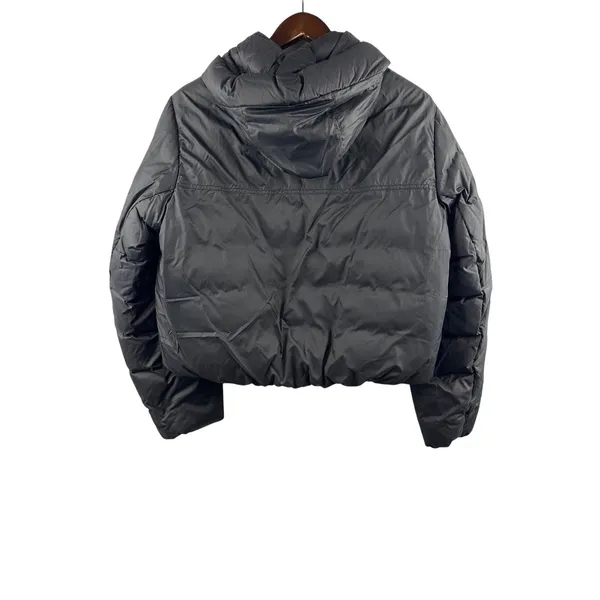 Women’s Canada Goose Medium Black Puffer Raincoat - Image 3