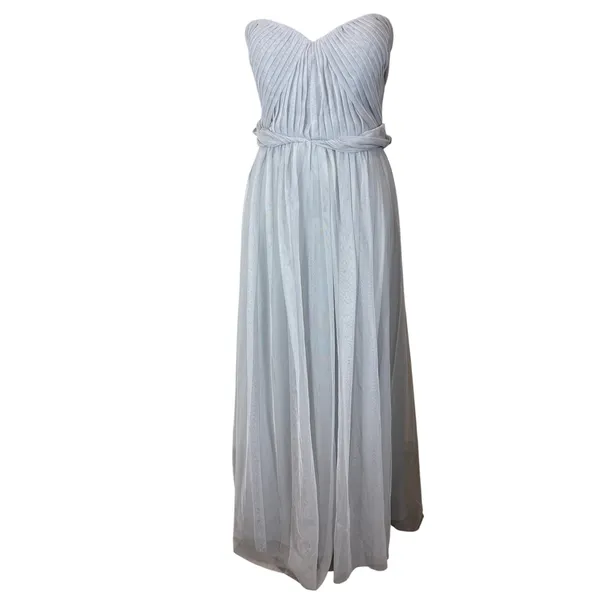 Birdy Grey Christina Convertible Bridesmaid Dress Silver Tulle Maxi Size‎ Large - Image 3