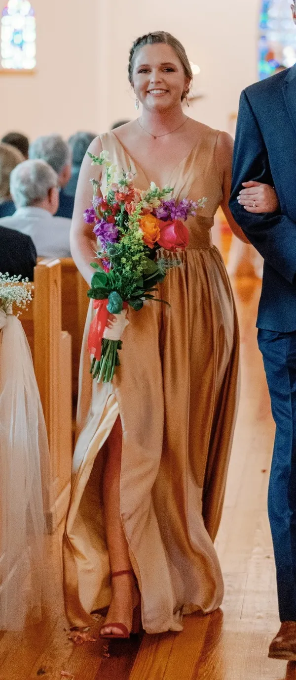 Gold Bridesmaid Dress - Image 4